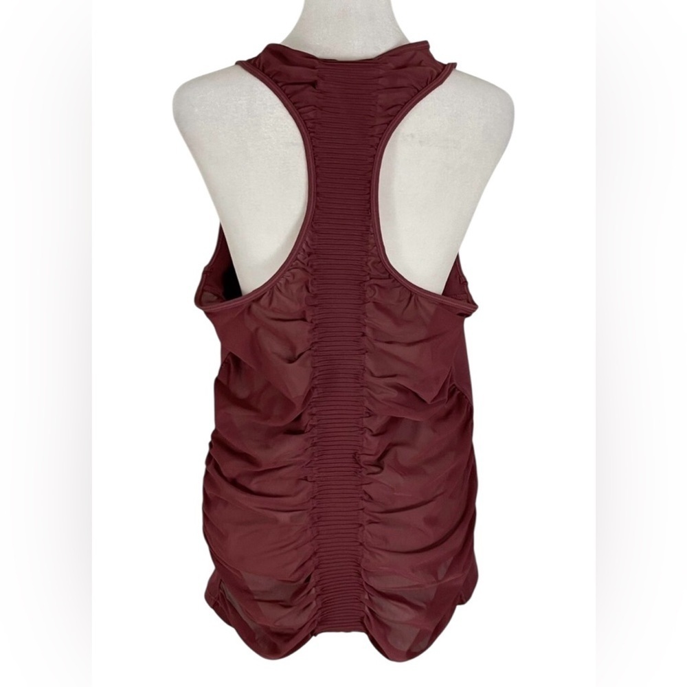 Athleta Tank Top Womans XS Bakasana Maple Red Racer Back Mesh Back Roche Yoga - Picture 2 of 5